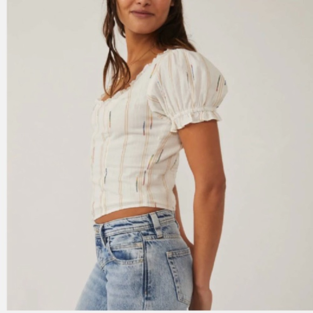 Free People Serotonin Corset women’s Top , white, NEW with Tags!!! Size XS - Picture 2 of 9